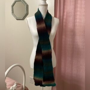 Handmade Multicolor Ombre Striped Knit Scarf